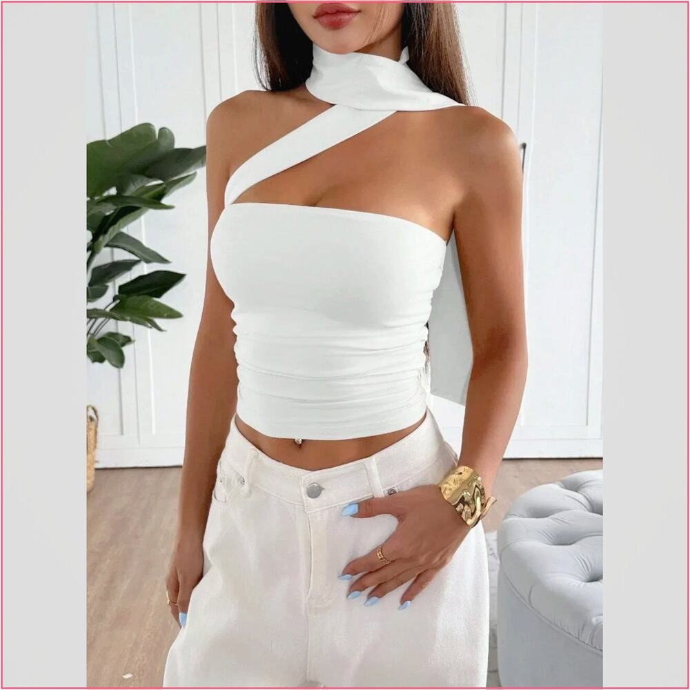 White Casual Women's Tube Top